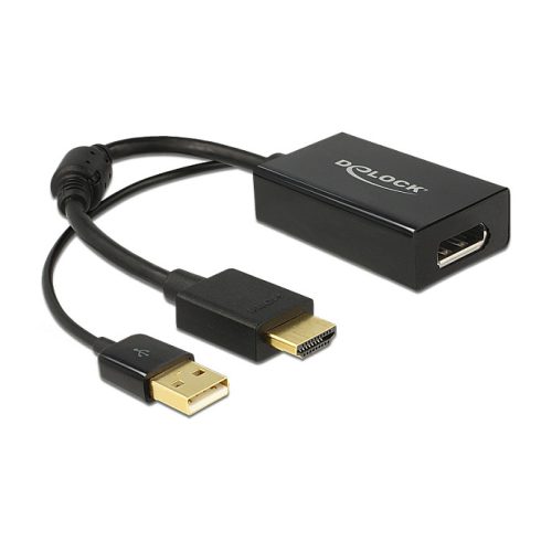DeLOCK 0.245m HDMI+USB2.0-A/DisplayPort