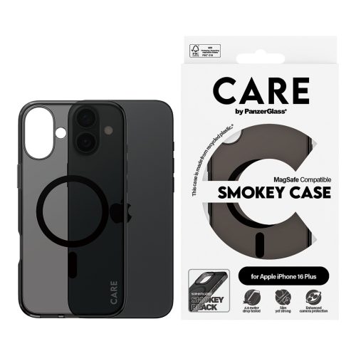 PanzerGlass CARE™ by ® Urban Combat Case Smokey w. Black MagSafe iPhone 16 Plus mobile phone case