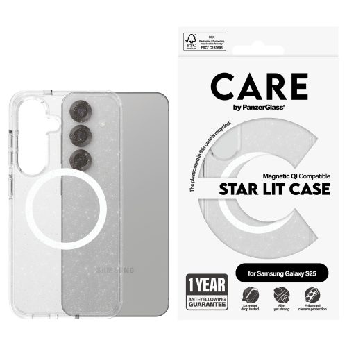 PanzerGlass CARE™ by ® Urban Combat Case Star Lit w. White Qi Compatible Samsung Galaxy S25 mobile phone case