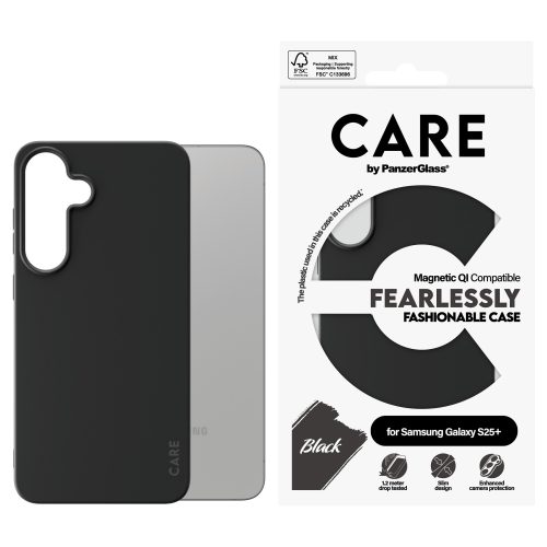 PanzerGlass CARE™ by ® Case Black w. Qi Compatible Samsung Galaxy S25+ mobile phone case