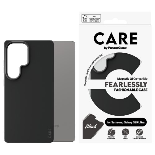 PanzerGlass CARE™ by ® Case Black w. Qi Compatible Samsung Galaxy S25 Ultra mobile phone case