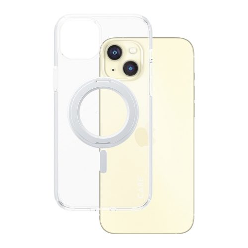 PanzerGlass CARE by ® Feature Case Transparent w. Silver Kickstand & MagSafe iPhone 15 Plus mobile phone case