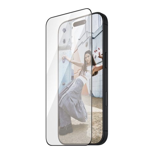 PanzerGlass SAFE. by ® Screen Protection w. Black Frame iPhone 16 Plus | 15 Plus | Ultra-Wide Fit