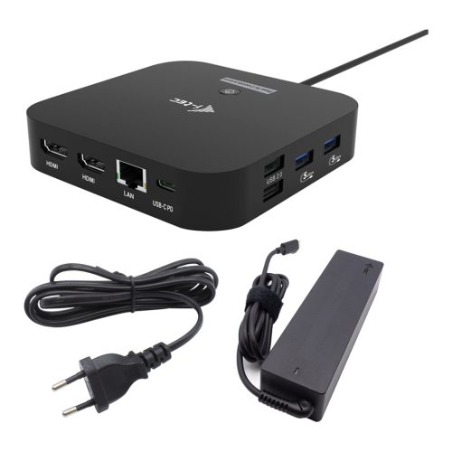 i-tec USB-C Dual HDMI Docking Station with Power Delivery 100 W + Universal Charger 100W