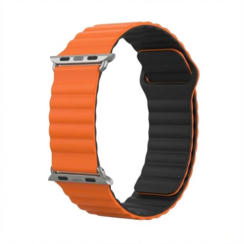 Premium Armband für Apple Watch. Orange/Schwarz. 40mm. 41mm. 38mm. 42mm (Series 10). GA-MAG-BNDA-P-OMS