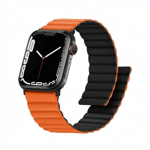 Premium Plus Armband für Apple Watch. Orange/Schwarz. 40mm. 41mm. 38mm. 42mm (Series 10). GA-MAG-BNDA-PP-OMS