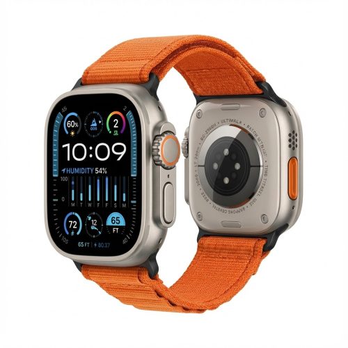 Premium Plus Armband für Apple Watch. Orange/Schwarz. 44mm. 45mm. 42mm (Series 1/2/3). 49mm. 46mm. GA-MAG-BNDA-PP-OML