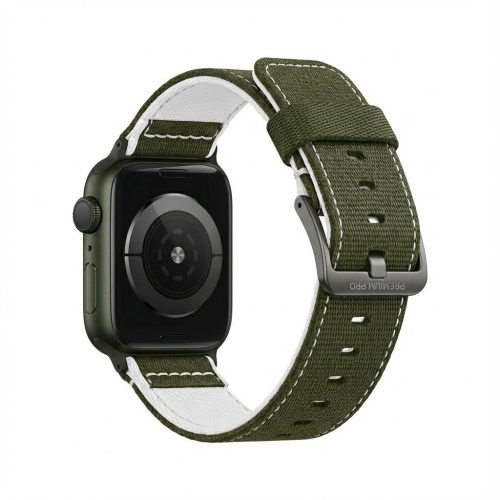 Premium Pro Armband für Apple Watch. Khaki/Weiß. 44mm. 45mm. 42mm (Series 1/2/3). 49mm. 46mm. GA-MAG-BNDA-P+KLCL