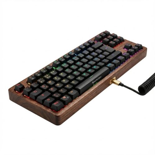 SKILLER SGK50 S4 Gen2 Wood PBT(holz/schwarz. ES-Layout. Gateron G Pro 3.0 Yellow)