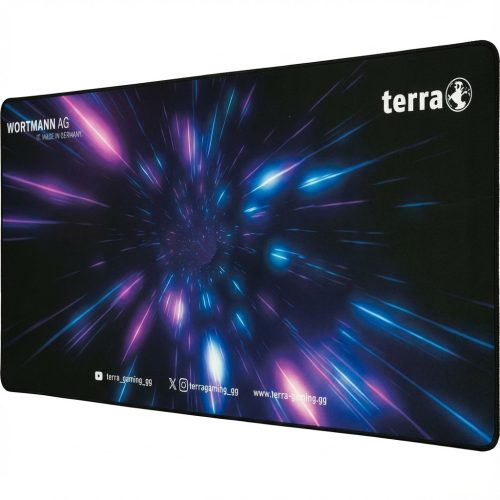 Wortmann TERRA Mousepad XXL PURE Gaming black/purple schwarze Umkettelung. 900 x 400 x 3 mm