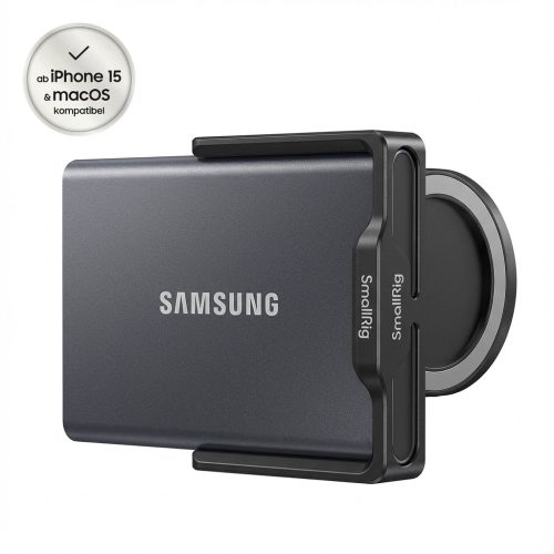 Samsung Portable SSD T9 1 TB USB 3.2 Gen2x2 Typ-C schwarz inkl. SmallRig-Halterung MagSafe