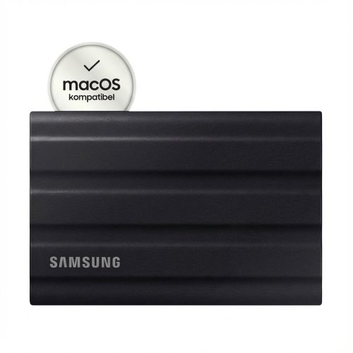 Samsung Portable T7 Shield 4 TB USB 3.2 Gen2 Typ-C Schwarz PC/Mac inkl. SmallRig-Halterung MagSafe