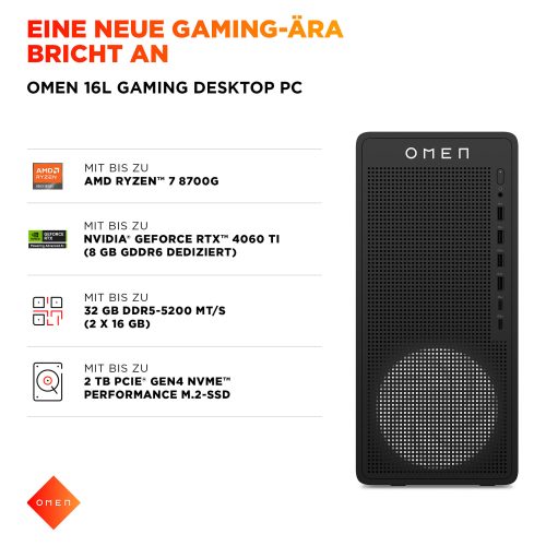 HP OMEN 16L TG03-0470ng Gaming Desktop R7-8700F 16GB/1TB SSD RTX 5060 Win 11