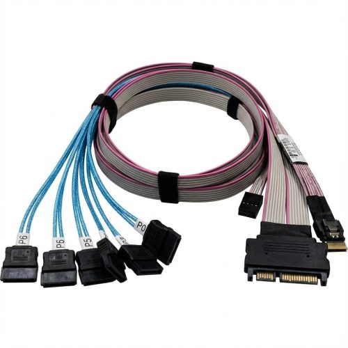 Supermicro Breakout Kabel CBL-SAST-0914-100 SlimlineSAS x8 SFF-8654 (STR) auf 4x SATA (STR) 75/90cm + MiniSAS