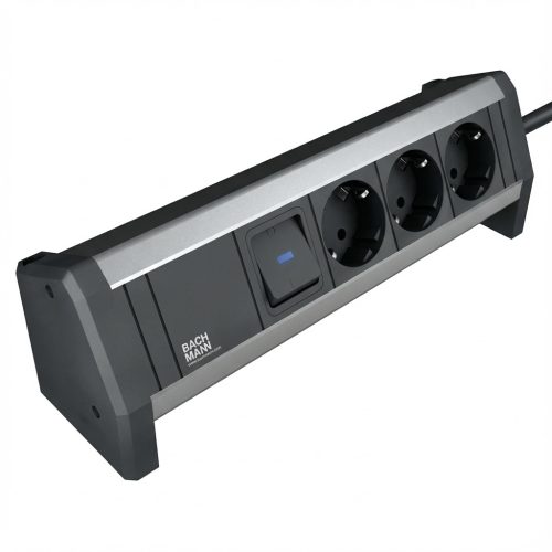 BACHMANN SMART Steckdosenleiste 3x Schutzkontakt schwarz 5m