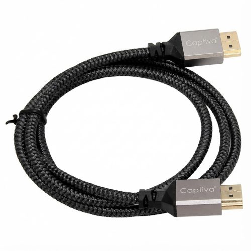 Captiva Kabel HDMI zu HDMI schwarz 4K 60Hz 1m HighSpeed vergoldete Stecker