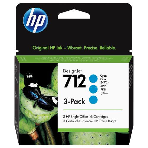 HP 712 3-pack 29-ml Cyan DesignJet Ink Cartridge print head