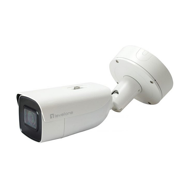 LevelOne FCS-5212 GEMINI 6MP Motorised Zoom Bullet IP Camera 2.8-12mm 60m IR WDR IP67 Face Detection PoE+ White