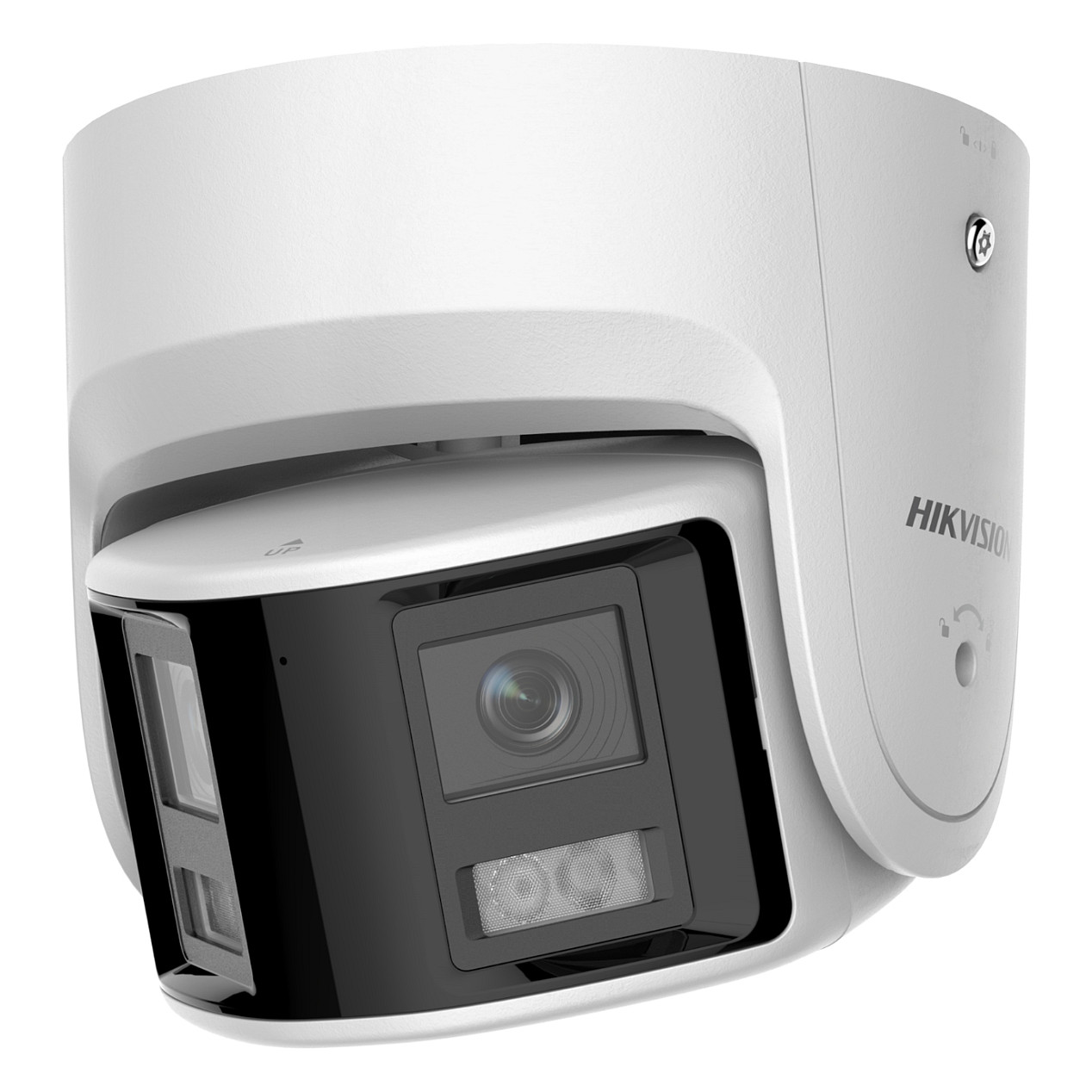 Hikvision DS-2CD2346G2P-ISU/SL 4MP Panoramic 180° AcuSense Turret IP Camera Dual-Lens Strobe Light Two-Way Audio PoE IP67