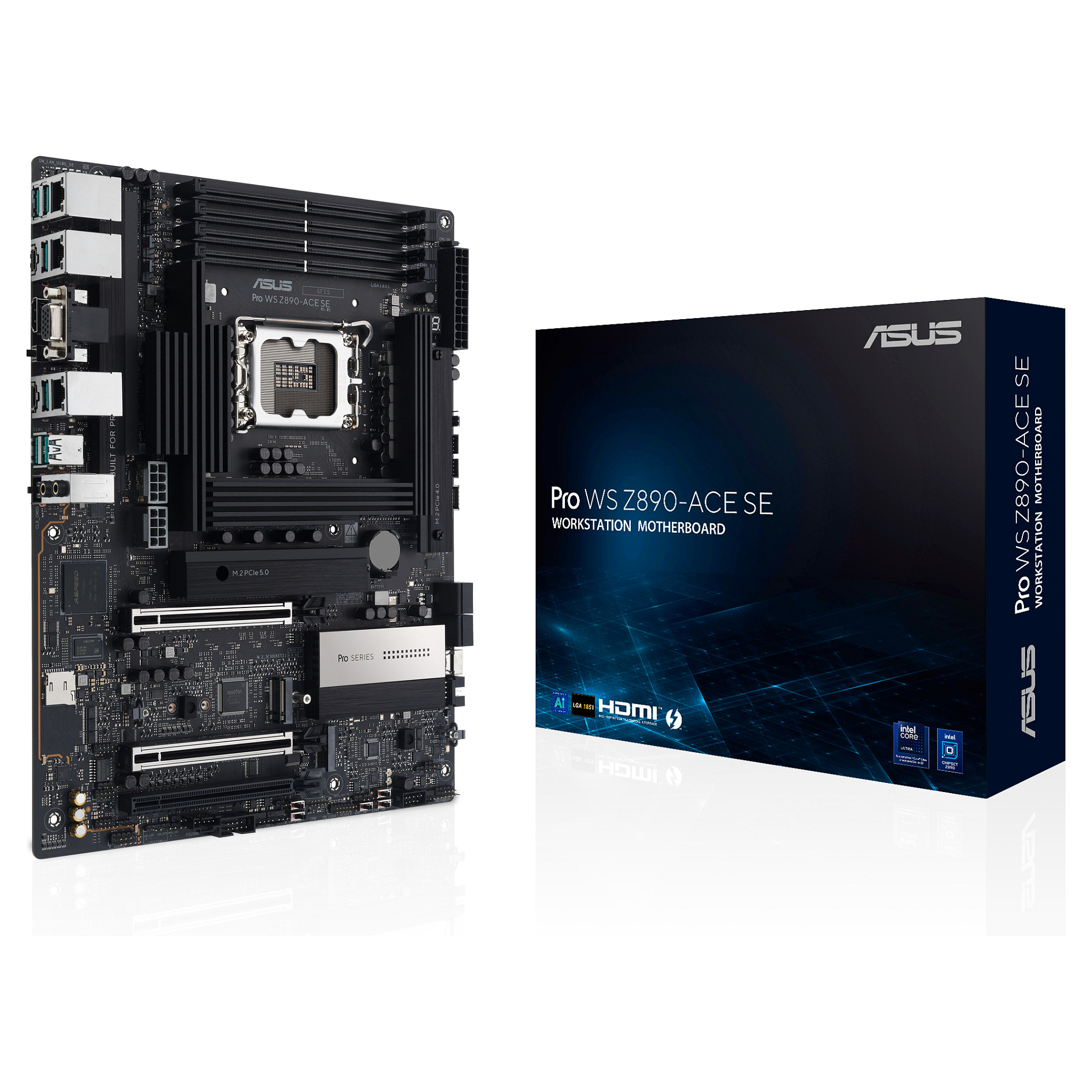 Asus Pro WS Z890-ACE SE ATX Workstation Motherboard LGA1851 Intel Z890 DDR5 PCIe 5.0 Triple LAN Thunderbolt 4 90MB1JC0-M0EAY0