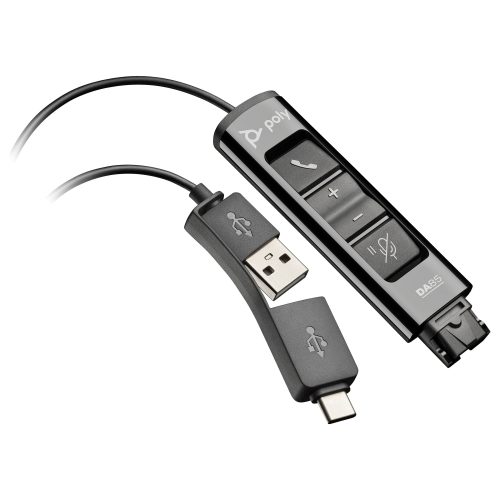 HP Poly DA85 USB to QD Black Adapter TAA